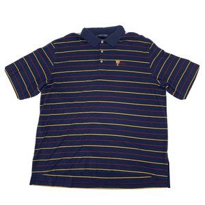 Mens Polo Golf Ralph Lauren Polo Shirt Blue Red/Yellow Stripes XL Presidents Cup